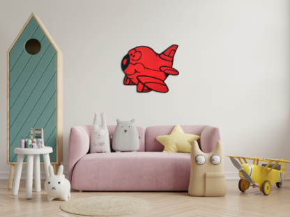 Flying Fun Red Plane Wall Art