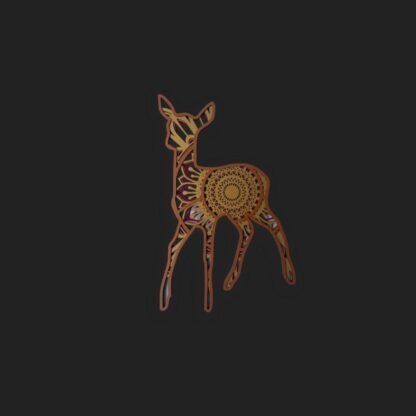 Delicate Fawn Mandala Wall Art - Image 3