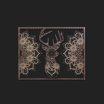 Ethereal Deer Head Mandala Wall Art - Image 2
