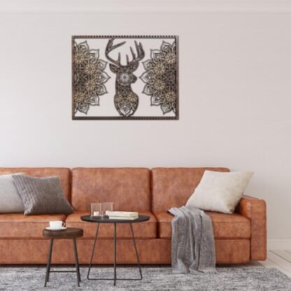 Ethereal Deer Head Mandala Wall Art