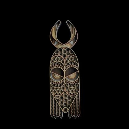 Foxy Horn African Mask Wall Art - Image 3