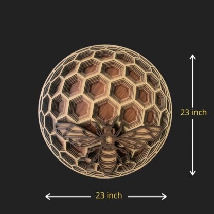 Golden Hive and Bee Mandala Wall Art - Image 2