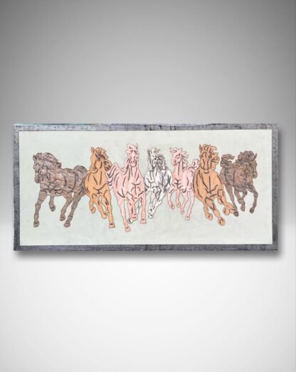 Seven-Colored Horse Stone Veneer Art