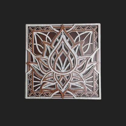 Lotus Prism Square Mandala Wall Art - Image 3