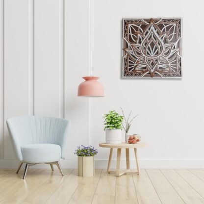 Lotus Prism Square Mandala Wall Art