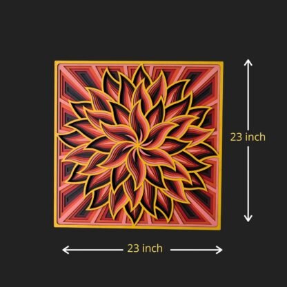 Blooming Square Mandala Wall Decor - Image 2