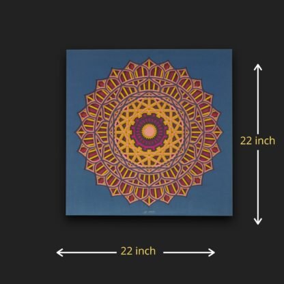 Blissful Pink and Blue Mandala Art - Image 2