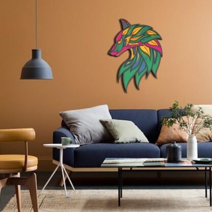 Wild Wolf Face Multilayer Art